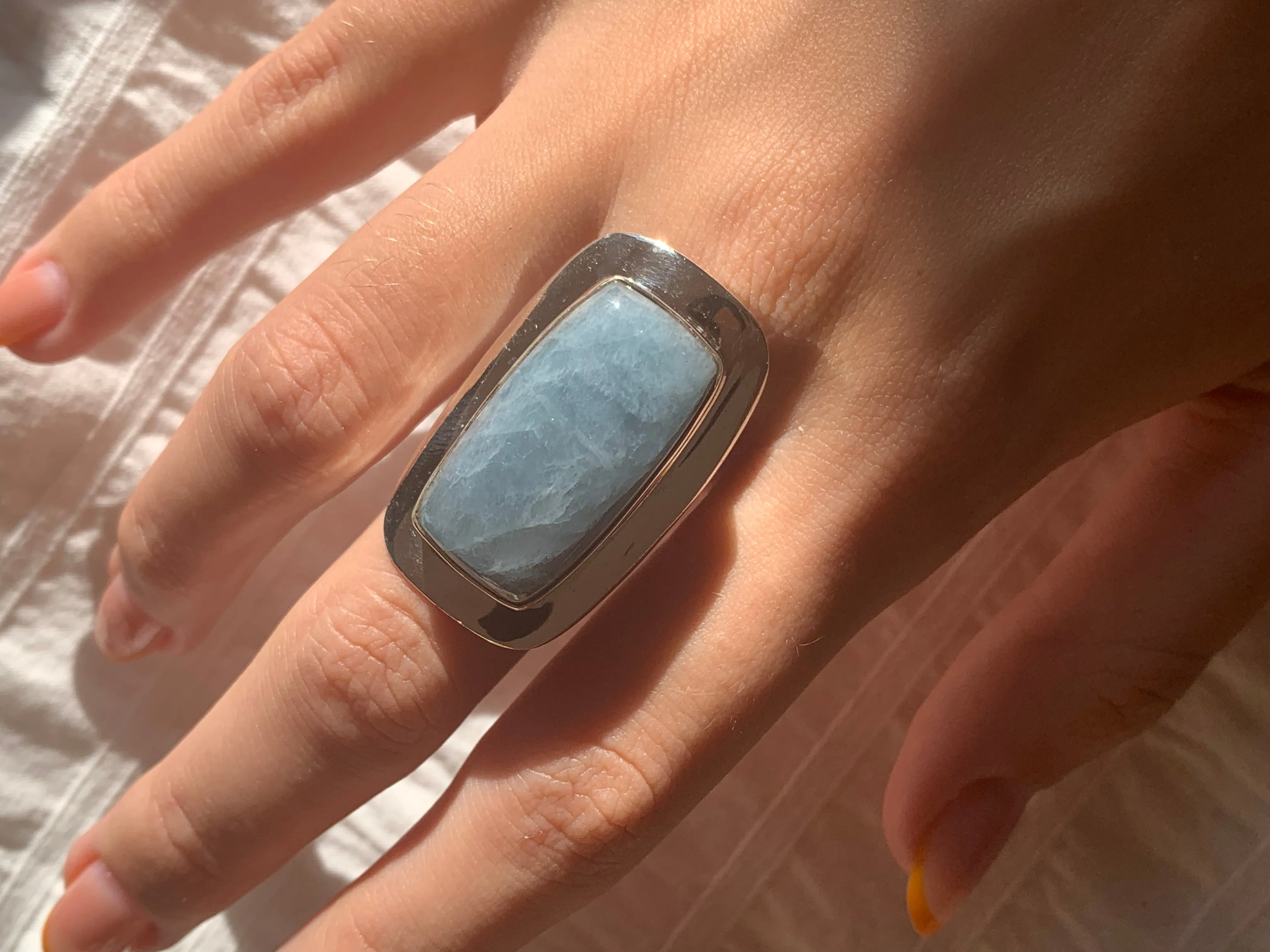 Aquamarine Dinah Ring - Rectangle (US 8)