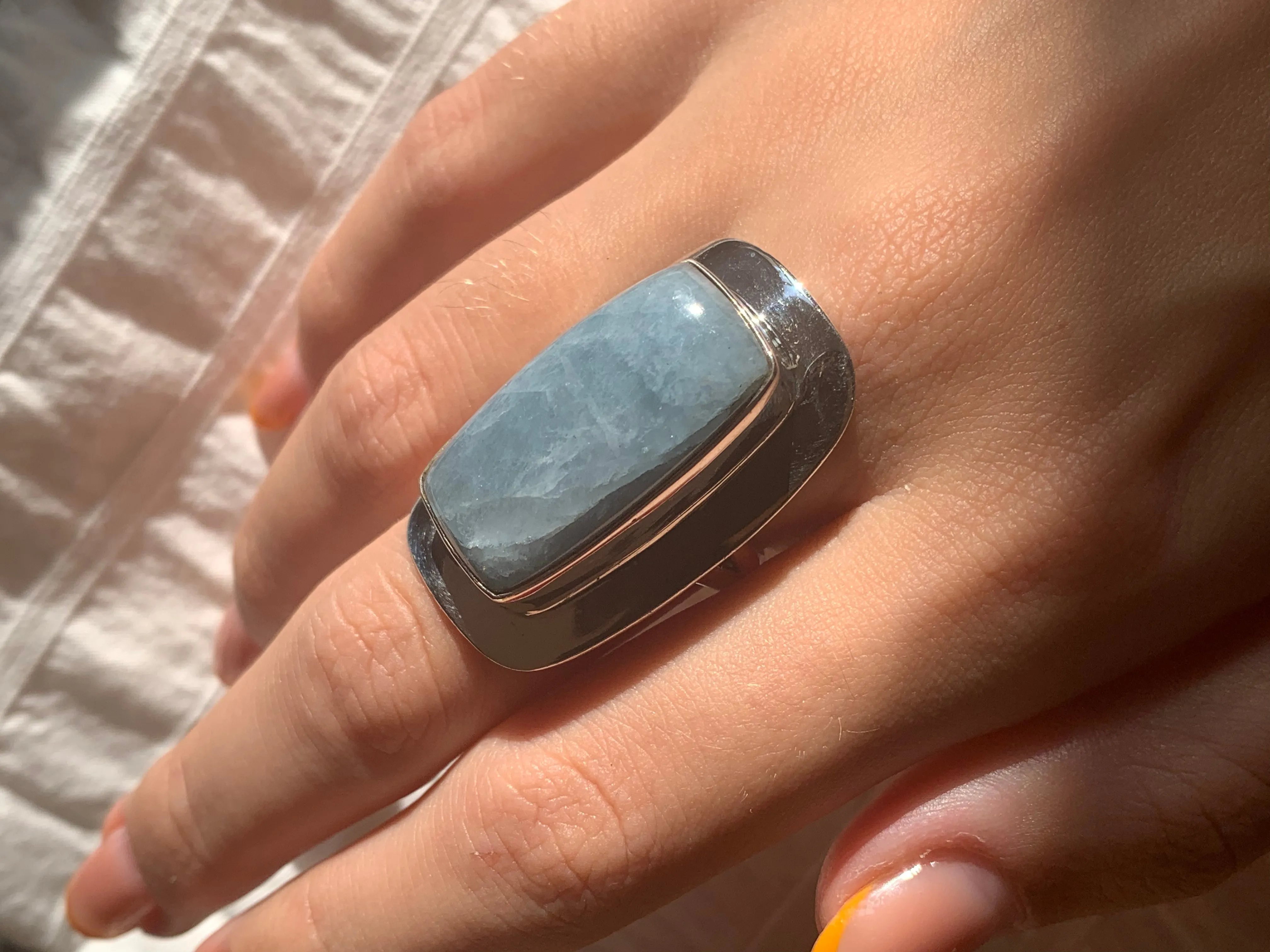 Aquamarine Dinah Ring - Rectangle (US 8)