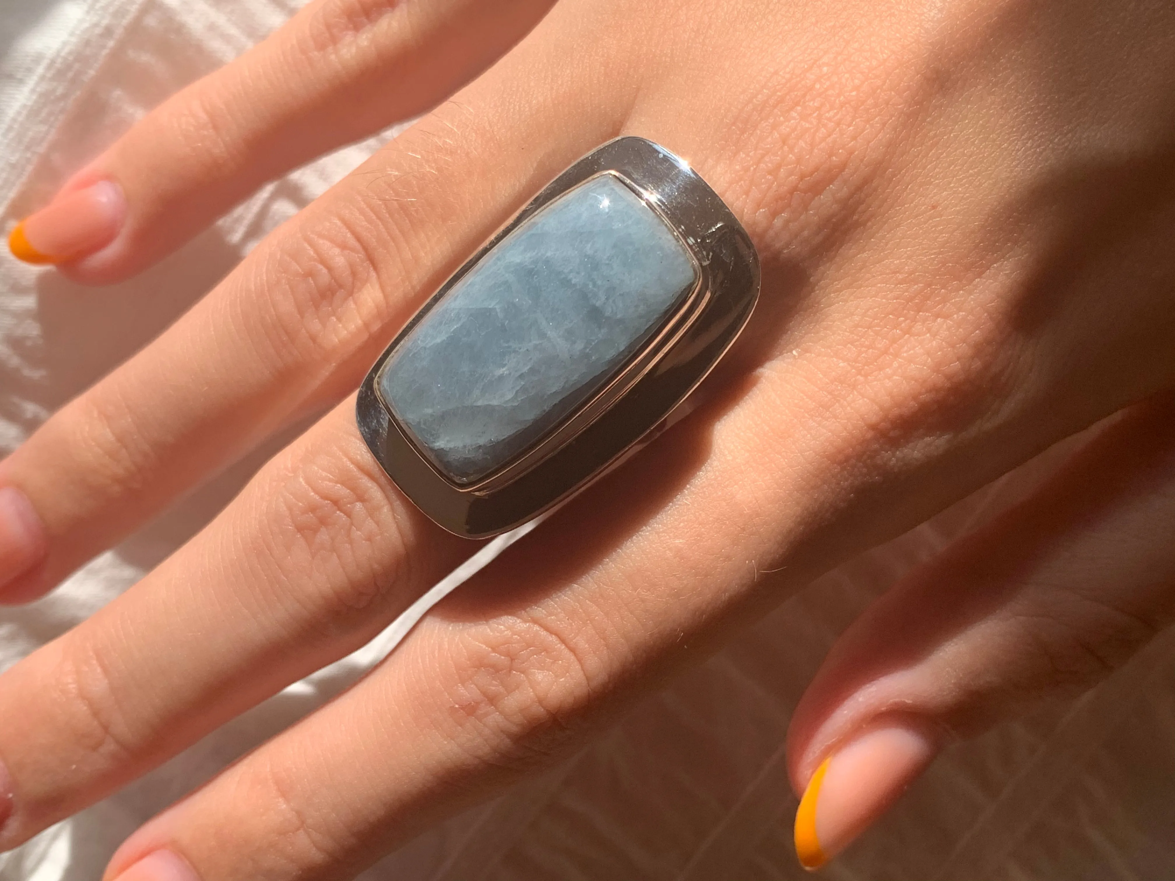 Aquamarine Dinah Ring - Rectangle (US 8)