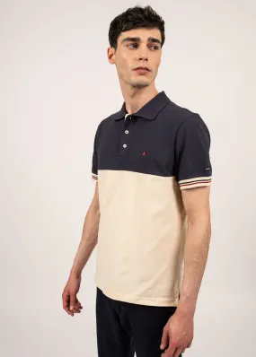 Ariel bicolour polo shirt - SAINT JAMES x Maison FT (ECUME/MARINE)