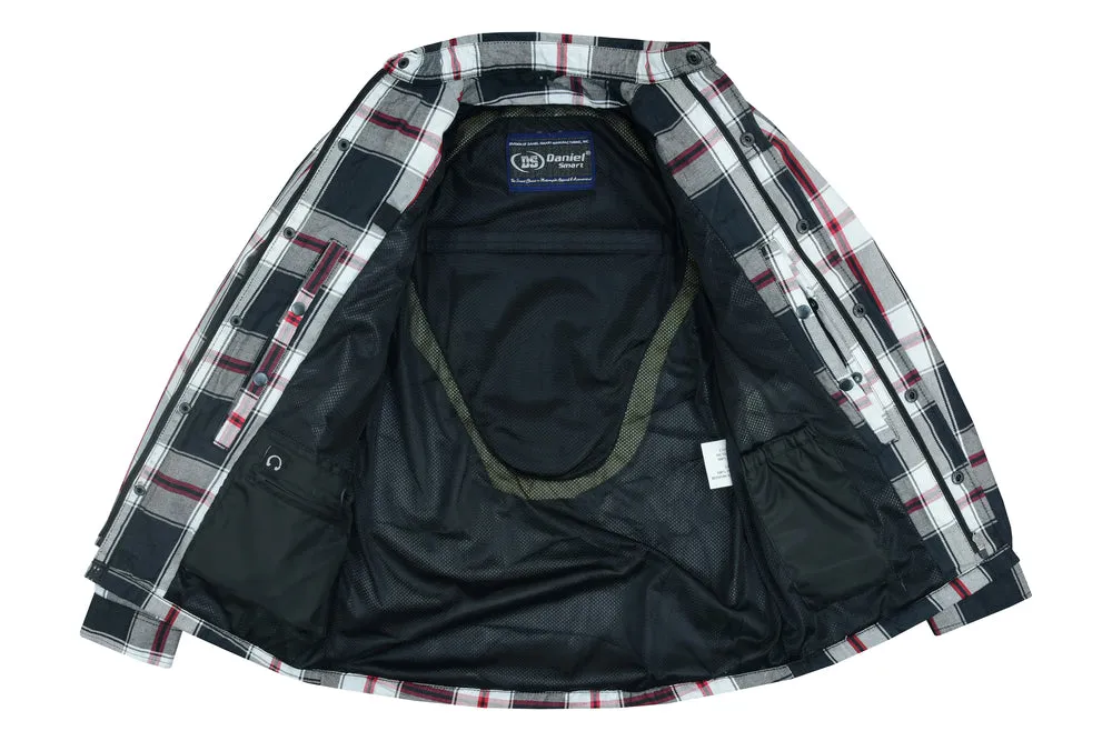 Armored Flannel Shirt - Black, White & Red