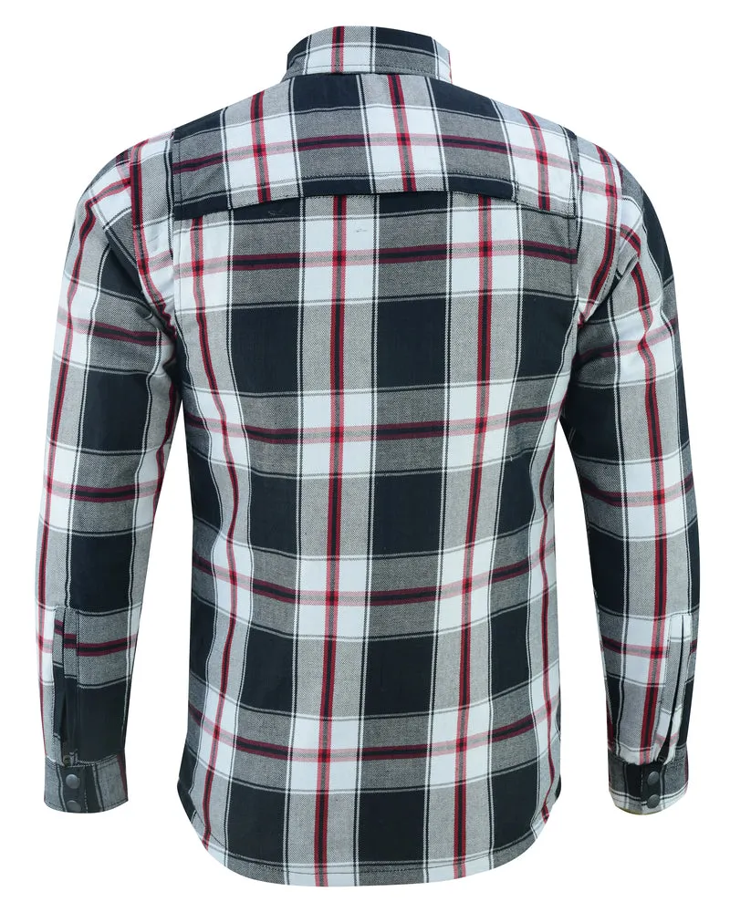 Armored Flannel Shirt - Black, White & Red