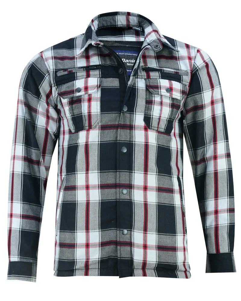 Armored Flannel Shirt - Black, White & Red