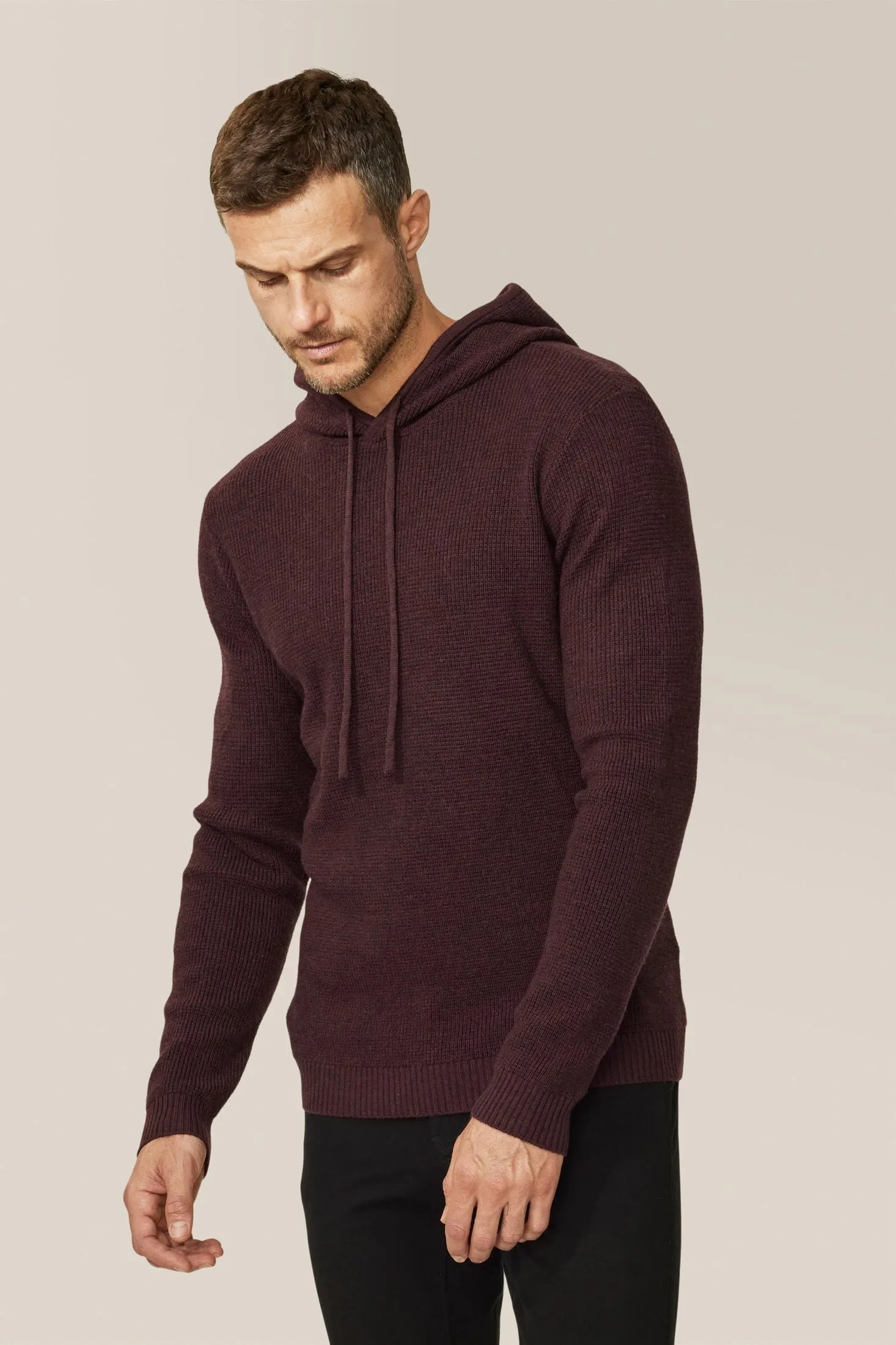 Aspire Waffle-Stitch Hoodie | Merino Wool