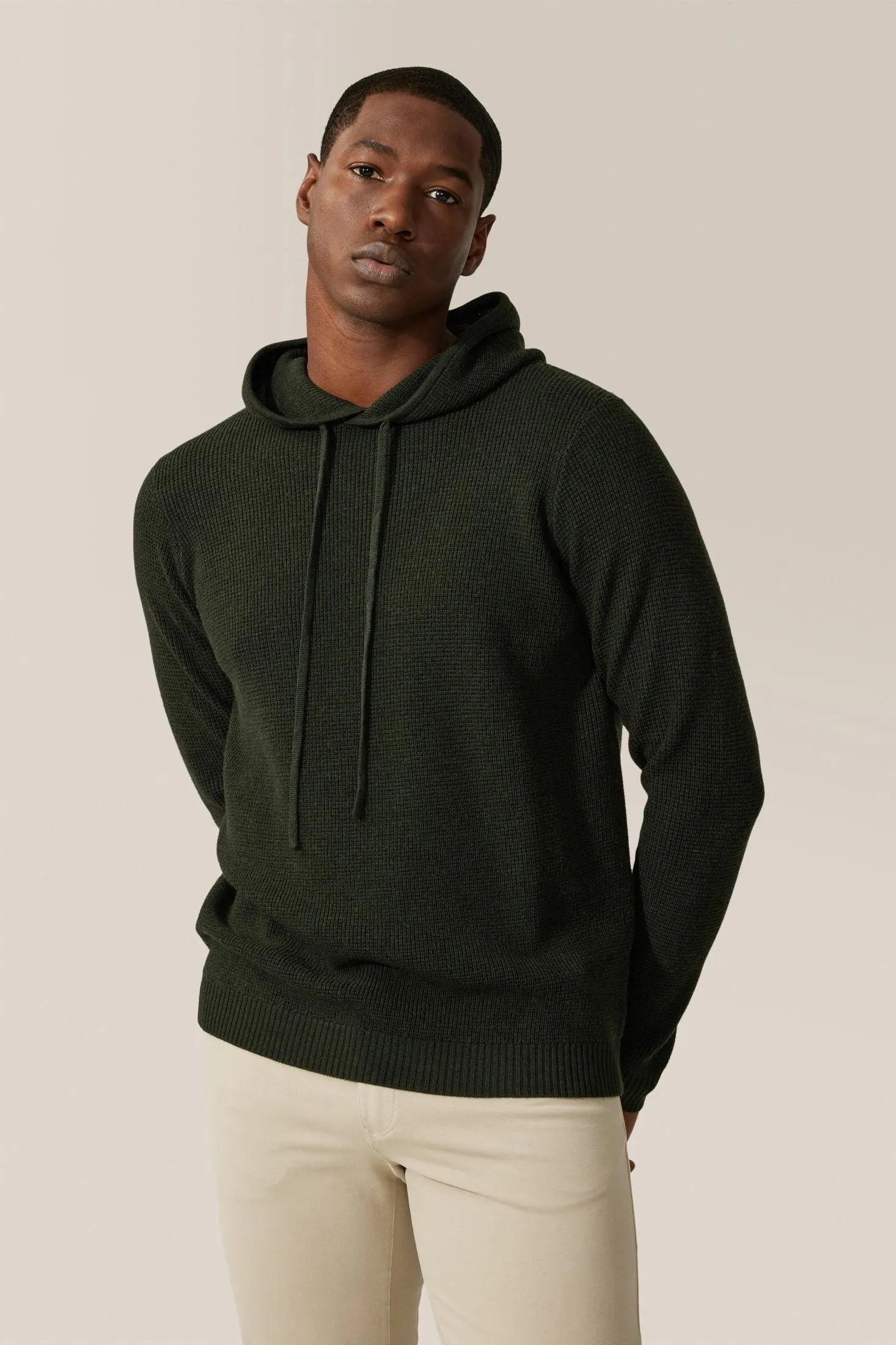 Aspire Waffle-Stitch Hoodie | Merino Wool