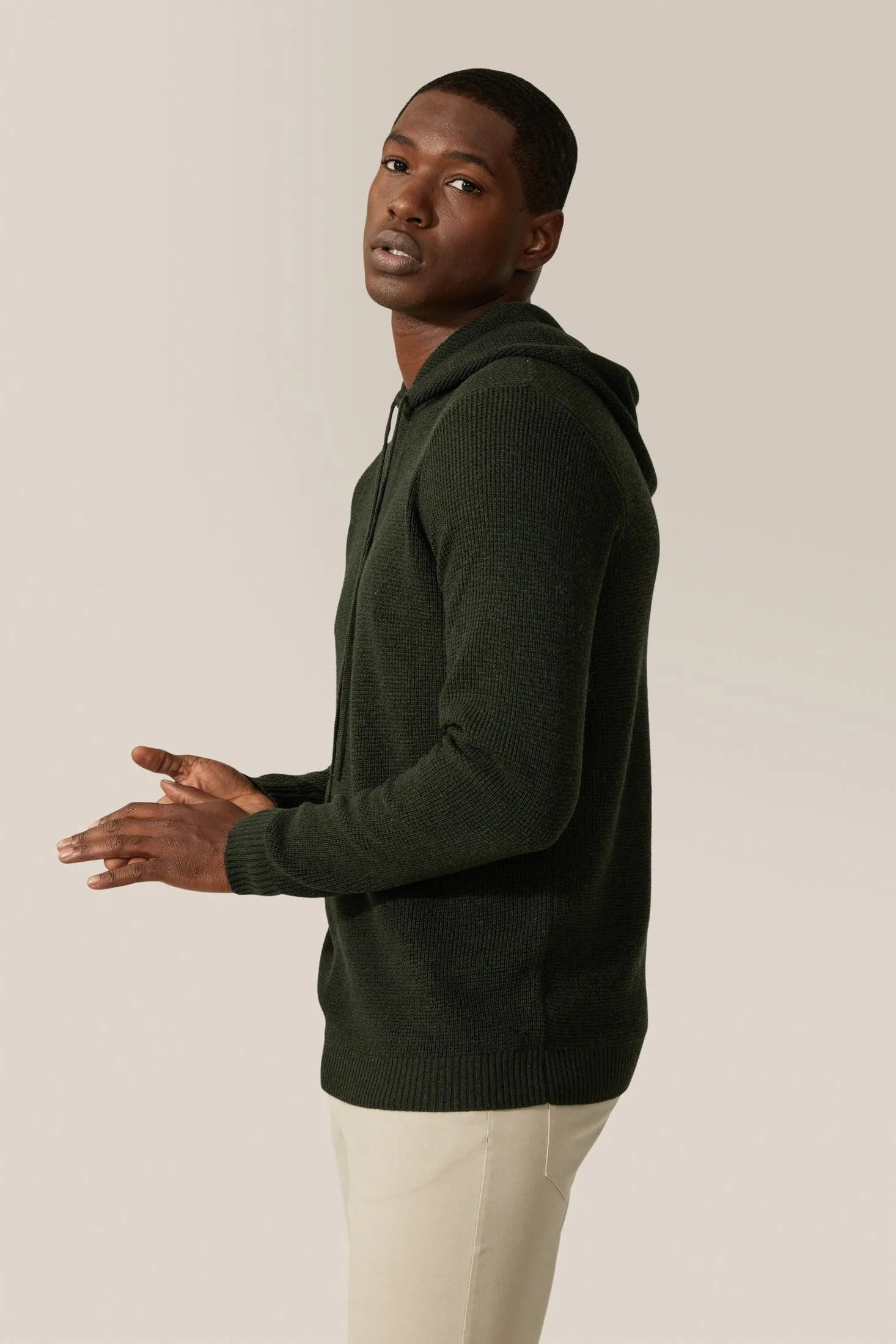 Aspire Waffle-Stitch Hoodie | Merino Wool