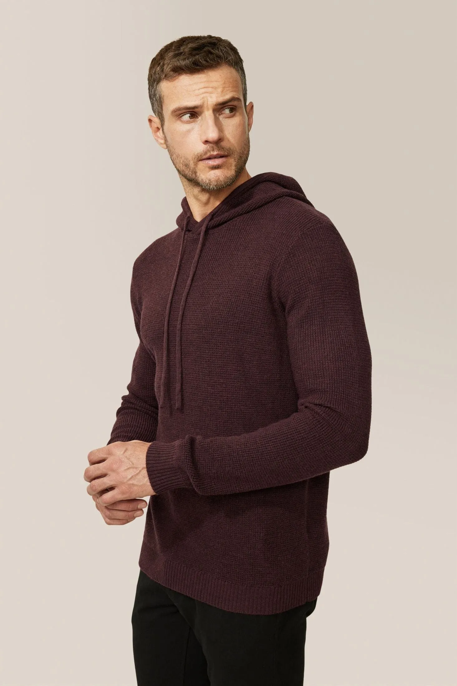 Aspire Waffle-Stitch Hoodie | Merino Wool