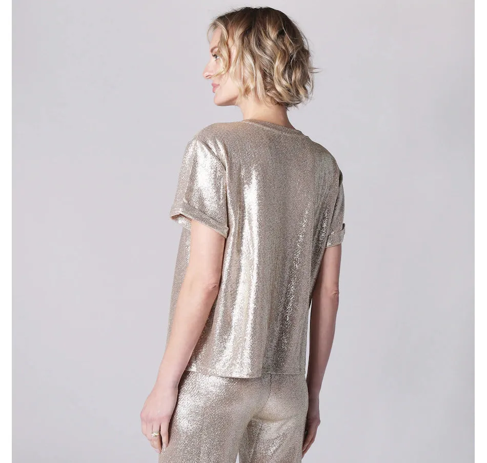 Astrid Starstruck V-Neck Top in Gold