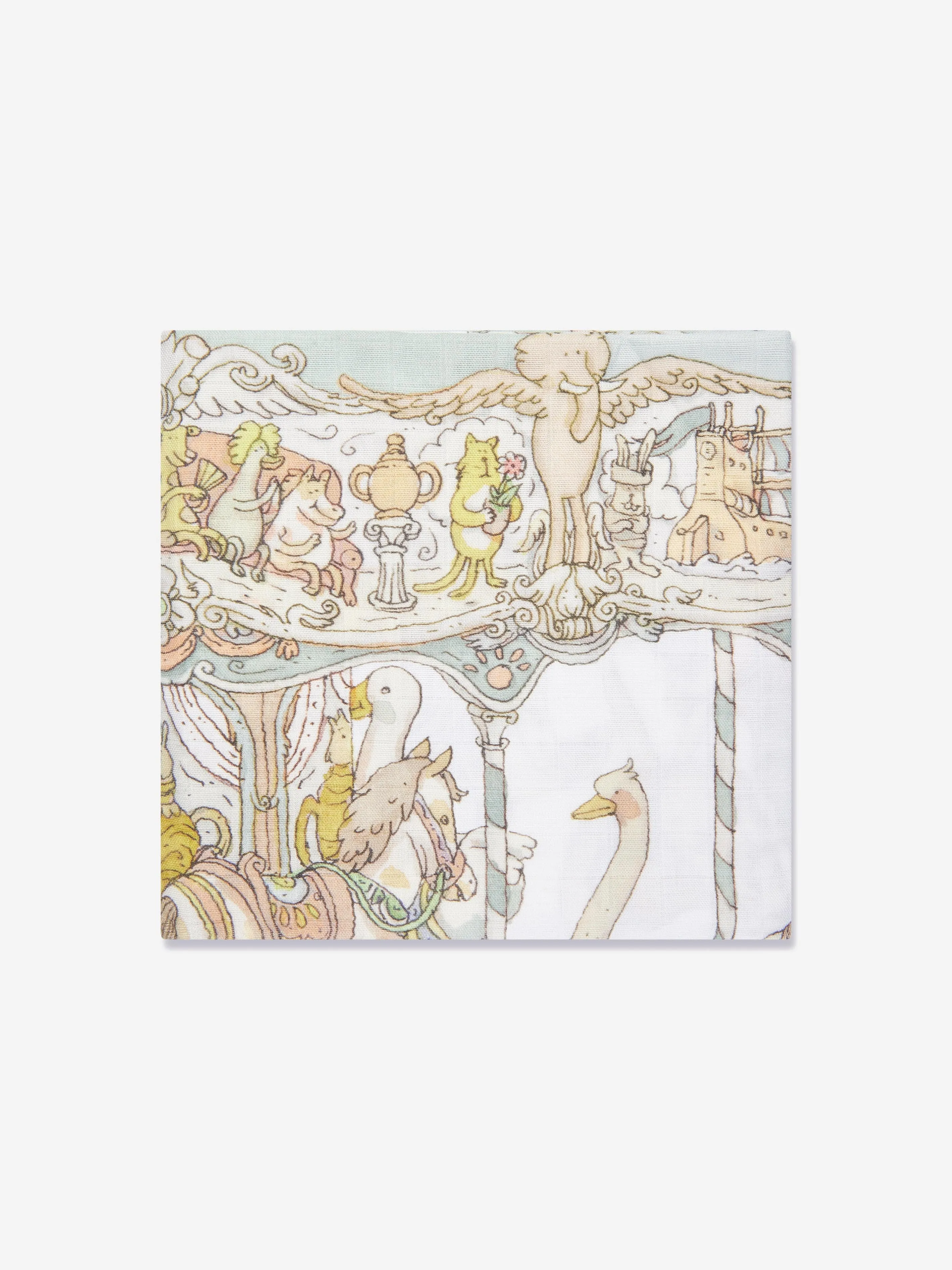 Atelier Choux Baby Carousel Swaddle in White