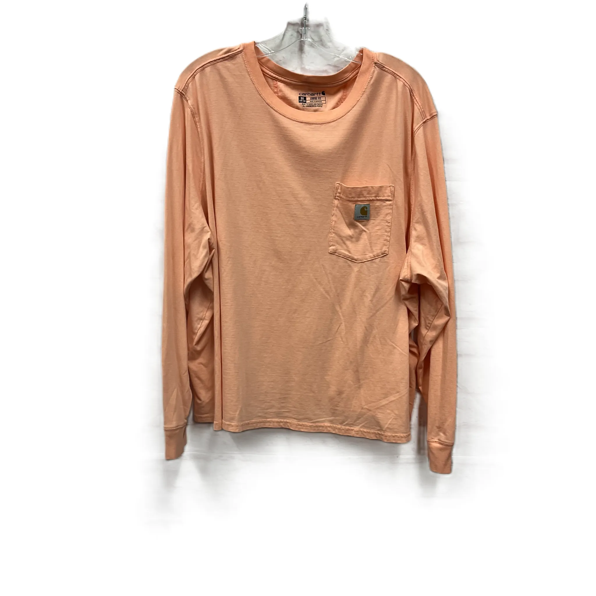 Athletic Top Long Sleeve Crewneck By Carhartt In Orange, Size: 3x