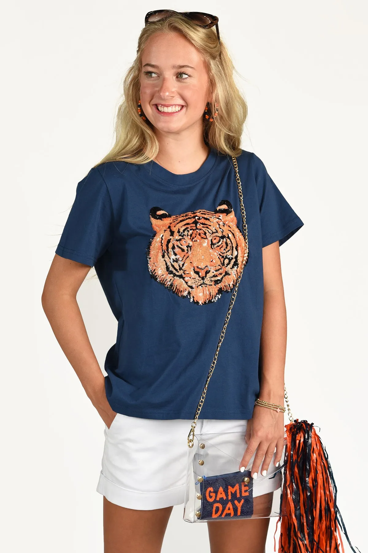 AUBURN TIGERS SEQUIN TOP