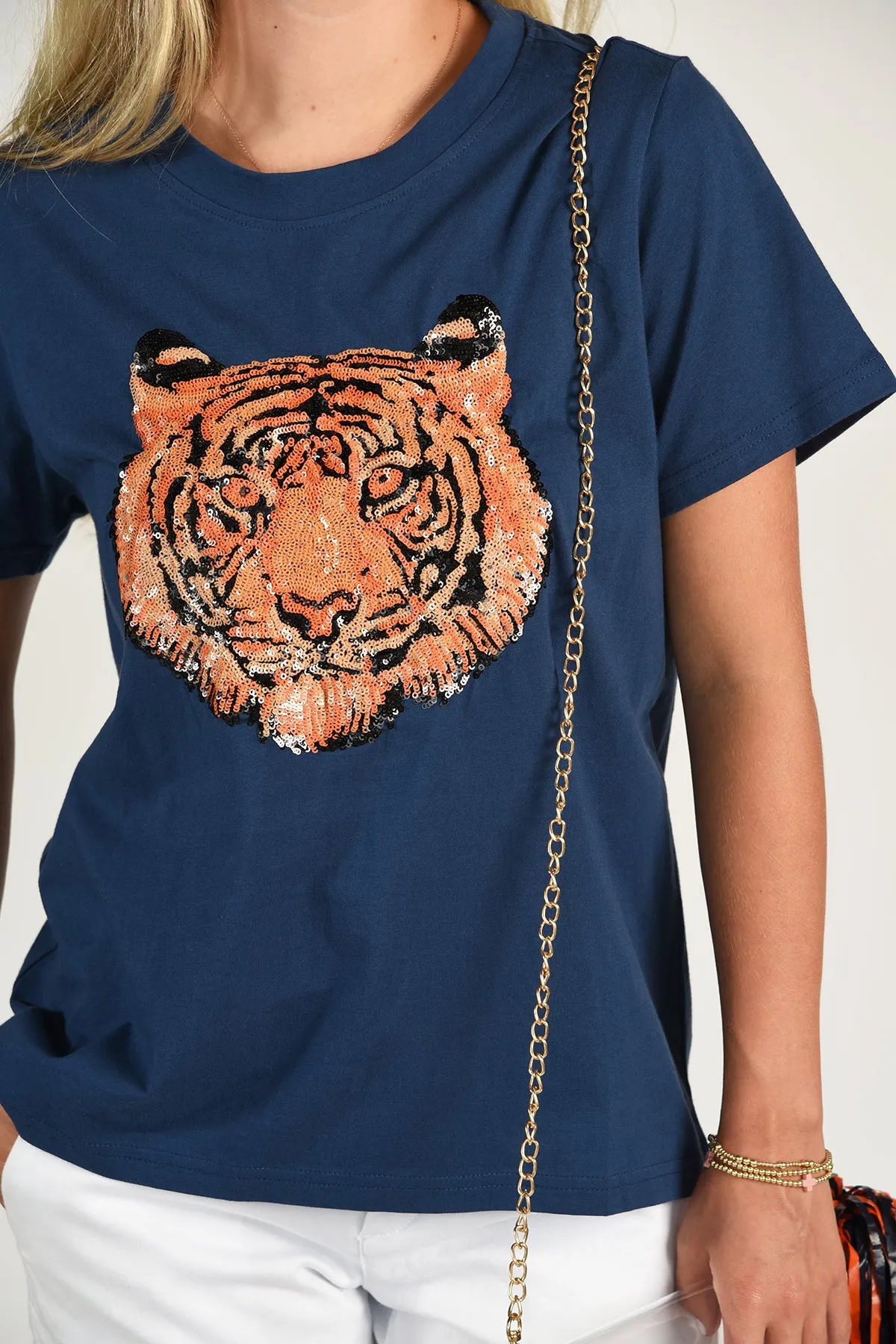 AUBURN TIGERS SEQUIN TOP