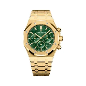 Audemars Piguet Royal Oak 26331BA.OO.1220BA.02 Chronograph Yellow Gold Green Dial