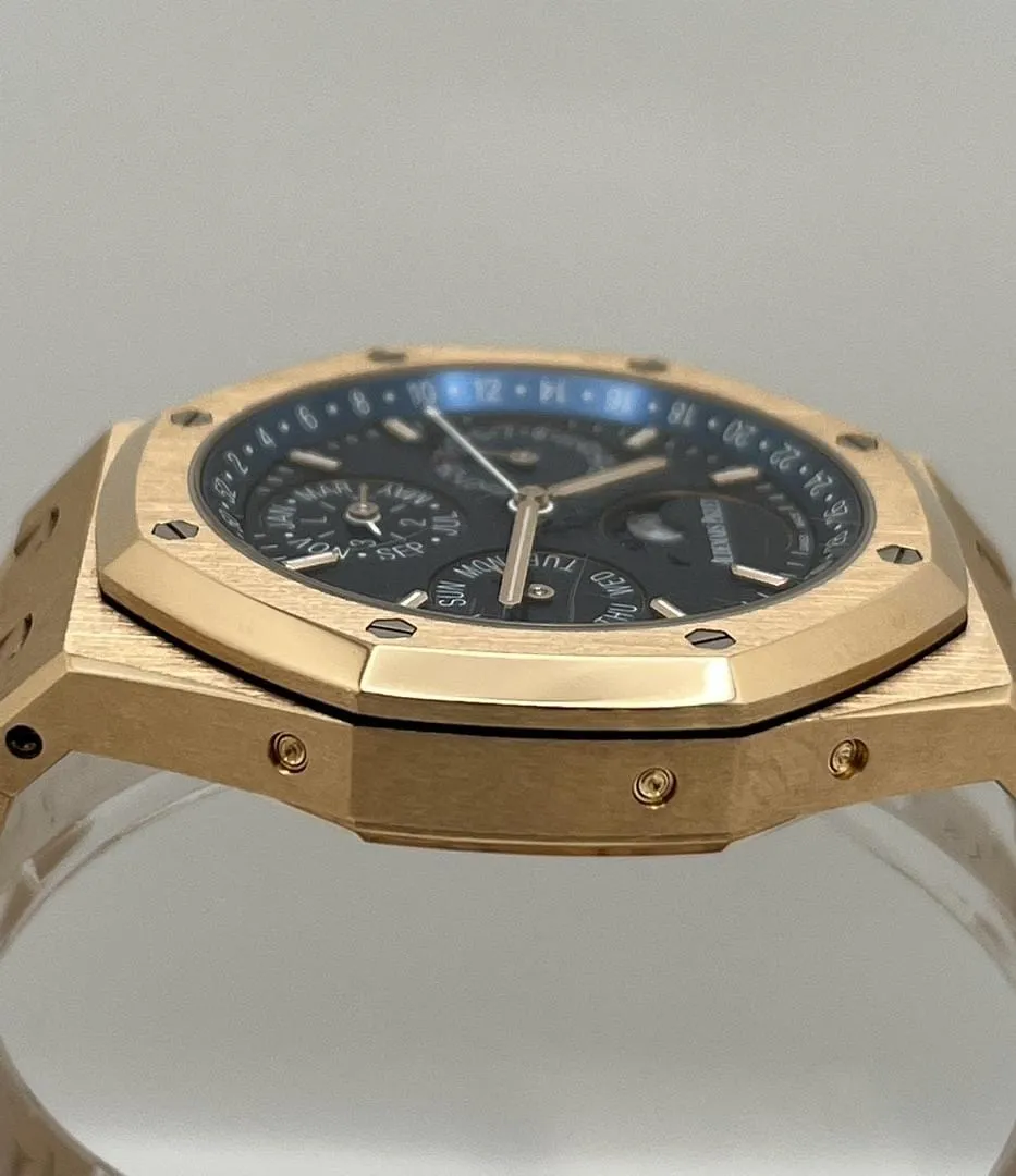 Audemars Piguet Royal Oak Perpetual Calendar 26574OR.OO.1220OR.02 Rose Gold Blue Dial