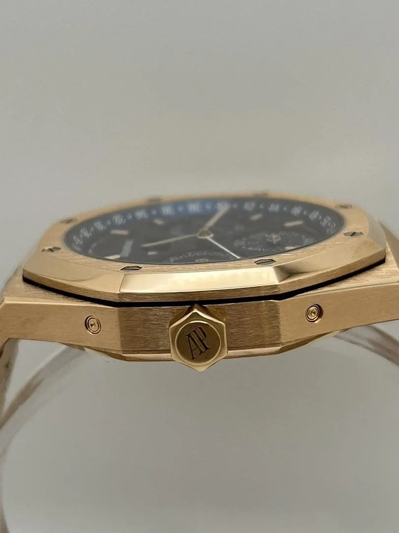 Audemars Piguet Royal Oak Perpetual Calendar 26574OR.OO.1220OR.02 Rose Gold Blue Dial