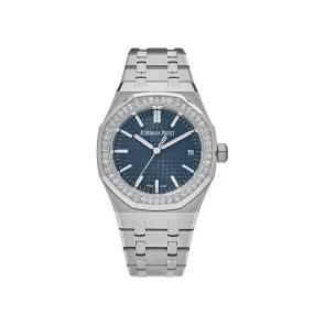 Audemars Piguet Royal Oak Selfwinding 15551ST.ZZ.1356ST.02 "50th Anniversary" Blue Dial Diamond Bezel