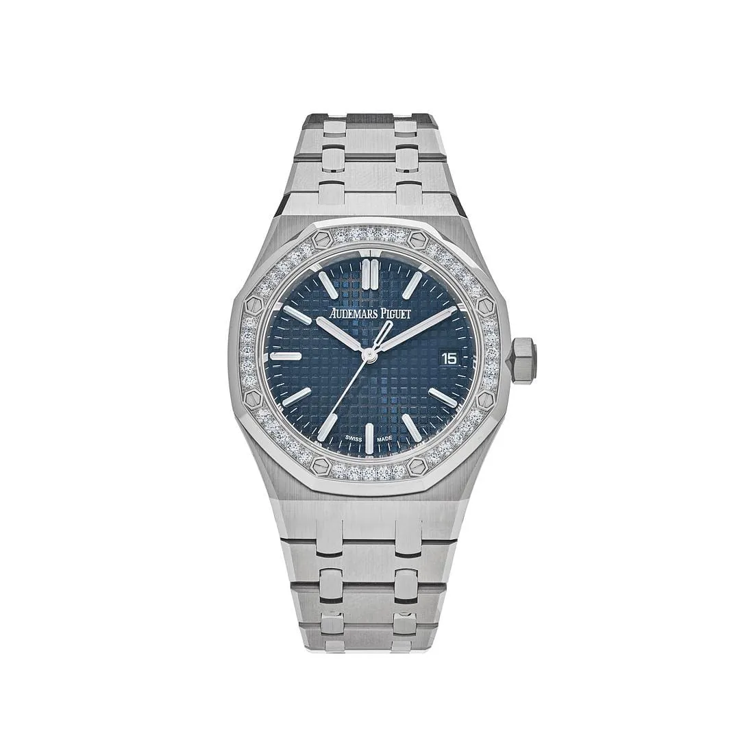 Audemars Piguet Royal Oak Selfwinding 15551ST.ZZ.1356ST.02 "50th Anniversary" Blue Dial Diamond Bezel