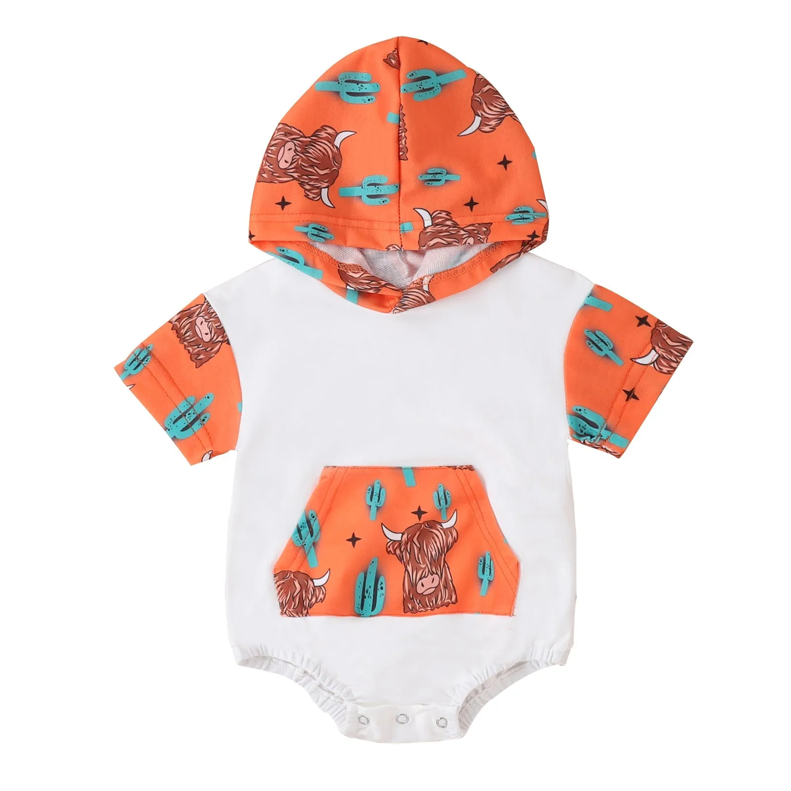 Baby Boy Cowboy Hooded Romper