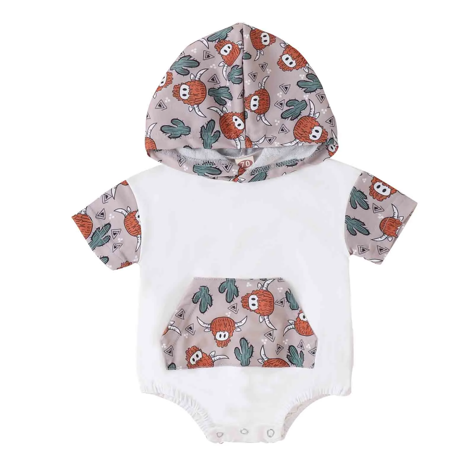 Baby Boy Cowboy Hooded Romper