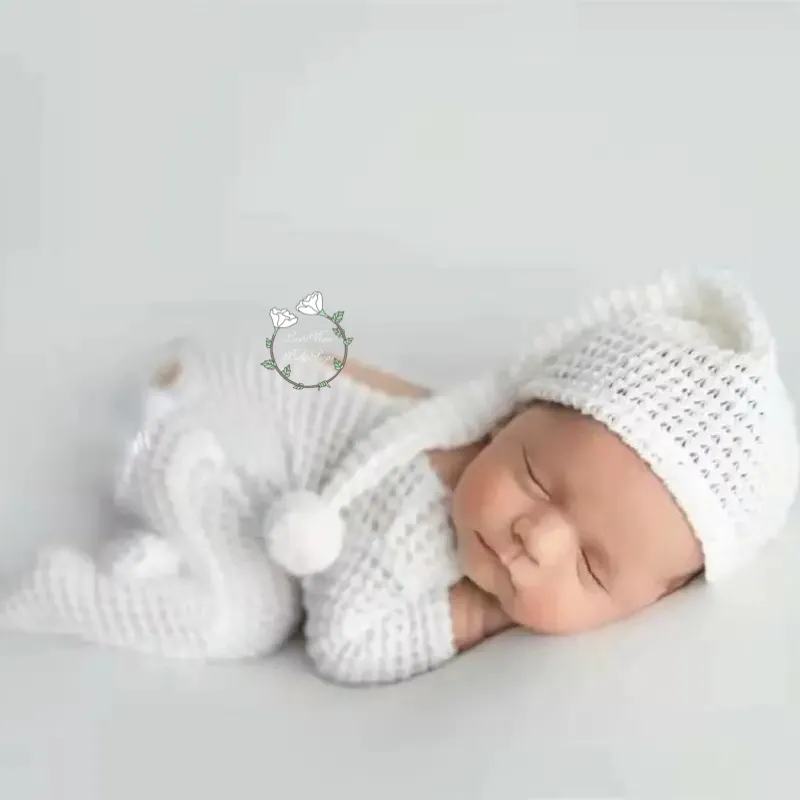 Baby Footed Romper Photography Props With Hat, Newborn Romper With Hat Set 0 To 3 Months, Reborn Onesie Suit For Photo Prop