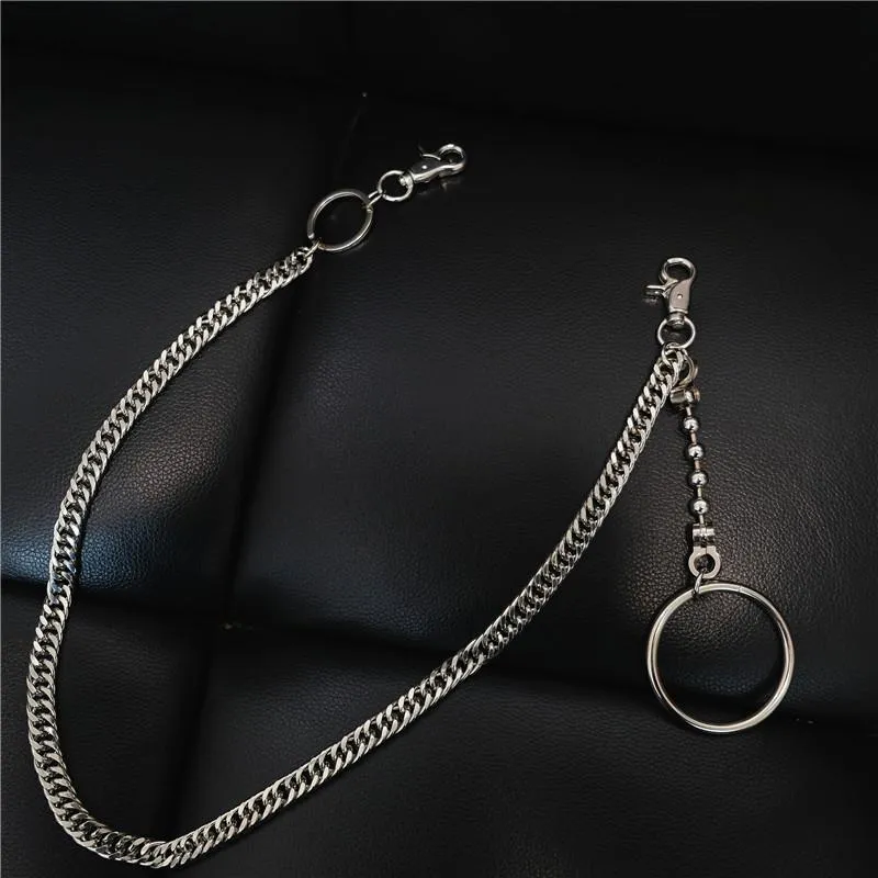 Badass Men's Womens Long Silver Wallet Chain Pants Chain Biker Wallet Chain For Men