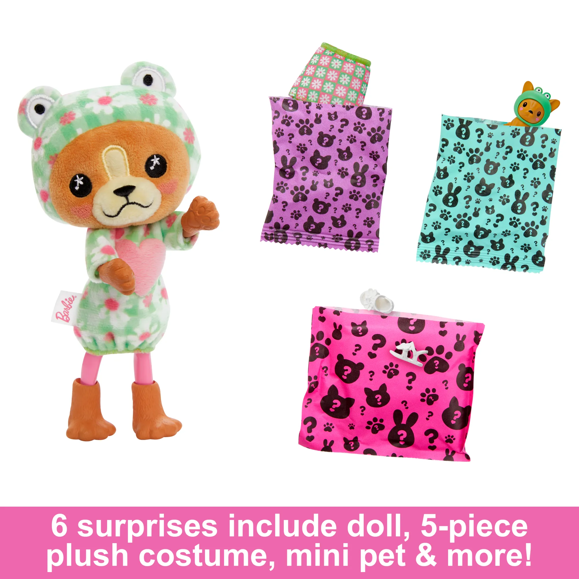 Barbie Cutie Reveal Costume-Themed Series Chelsea Small Doll & Accessories, Puppy As Frog