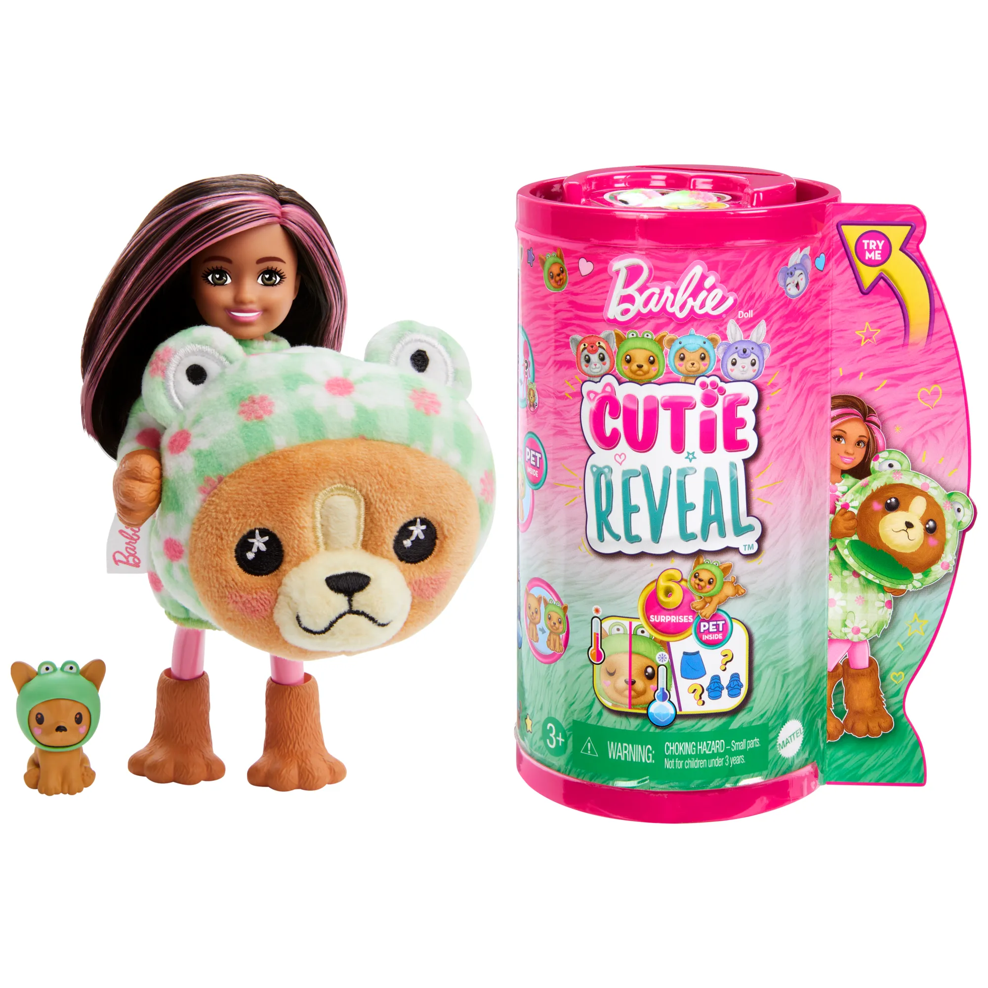 Barbie Cutie Reveal Costume-Themed Series Chelsea Small Doll & Accessories, Puppy As Frog