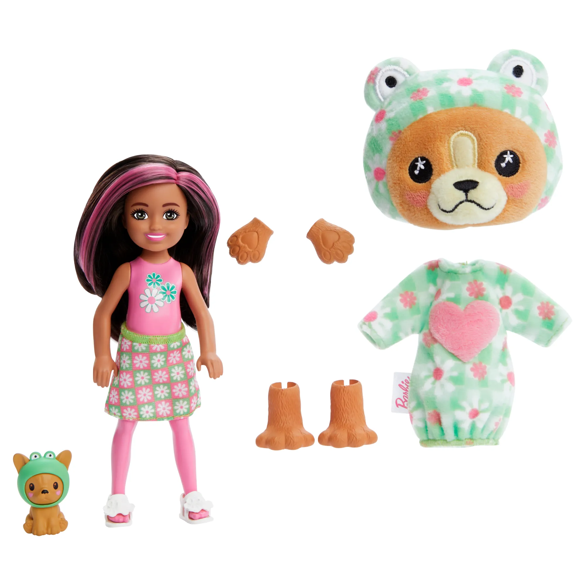 Barbie Cutie Reveal Costume-Themed Series Chelsea Small Doll & Accessories, Puppy As Frog