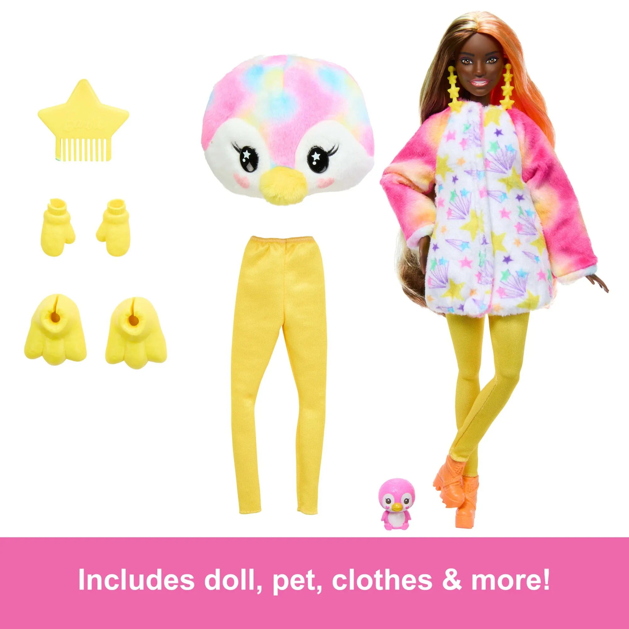 Barbie Cutie Reveal Penguin Doll & Accessories, Color Dream Series With 10 Surprises