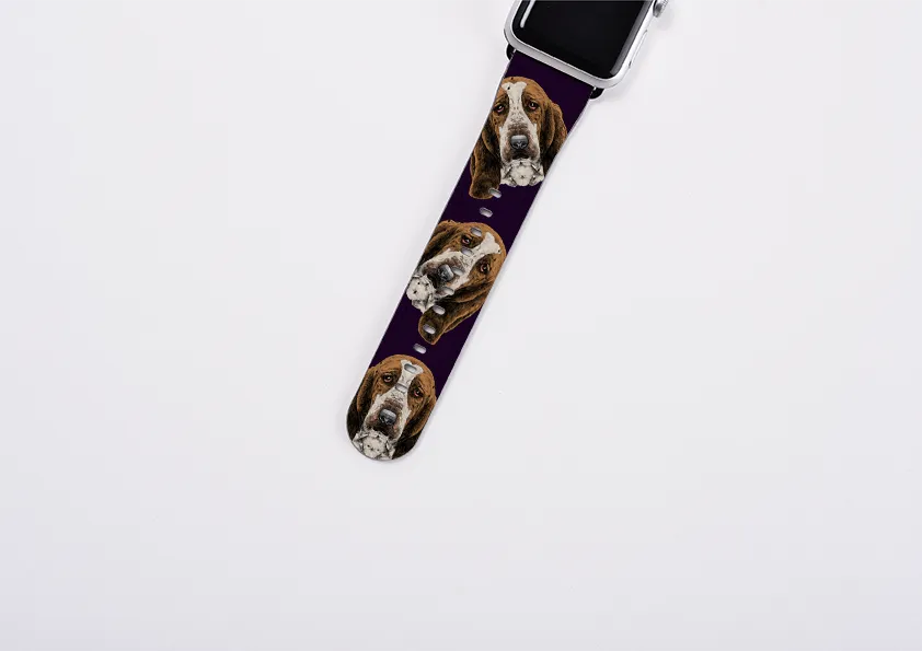 Basset Hound Purple Apple Watch Strap