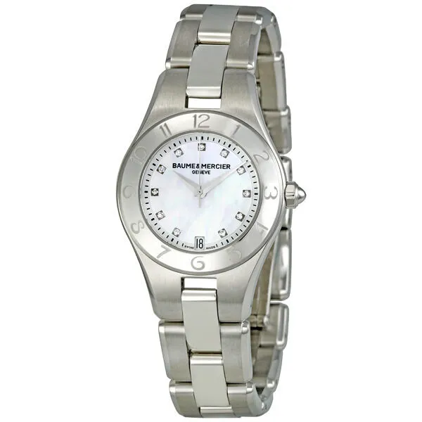 Baume and Mercier Linea Mother of Pearl Dial Diamond Ladies Watch 10011