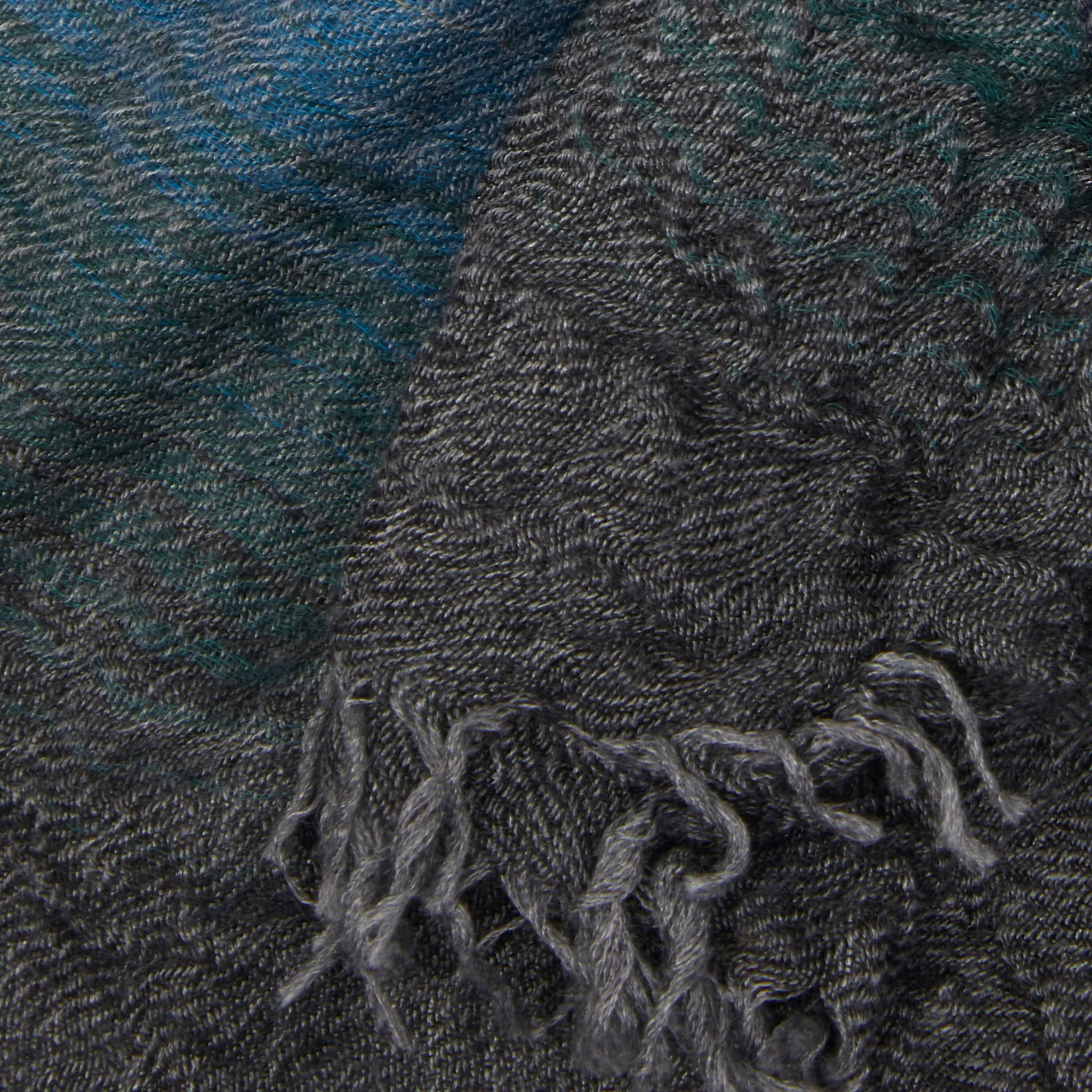 Begg & Co Washed Staffa Arizona Cashmere / Silk Scarf in Dark Teal Rust