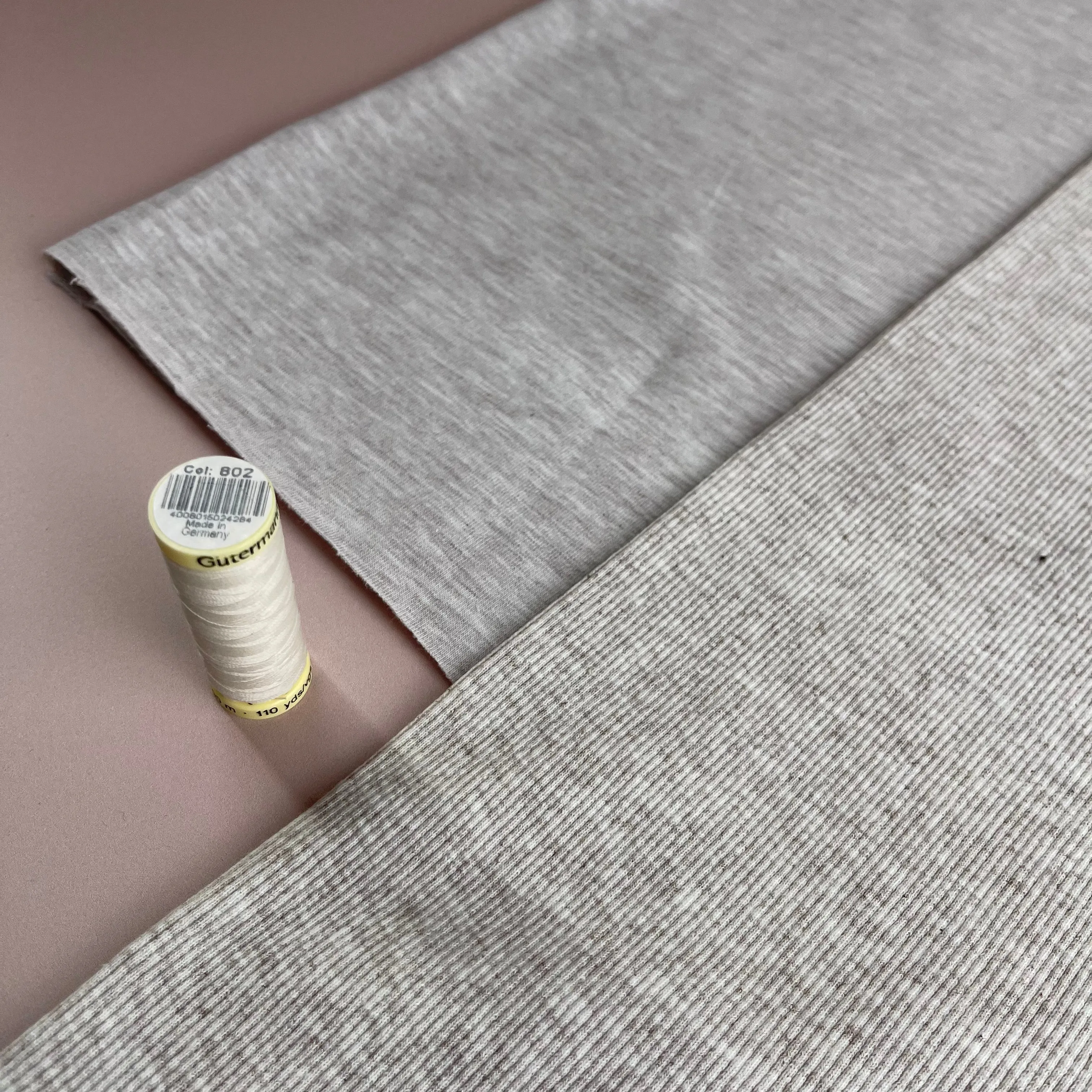 Beige Melange Tubular Cuff Ribbing Fabric