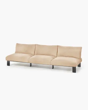 Bench three seater incl cushion indoor apricot