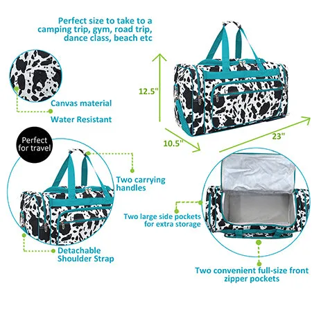 Black Cow Turquoise NGIL Canvas 23" Duffle Bag