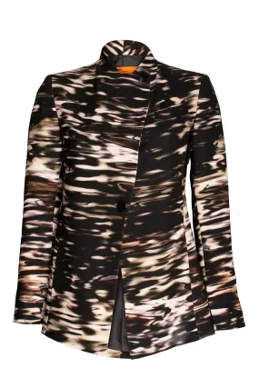 Black Print High Button Classic Jacket 9246