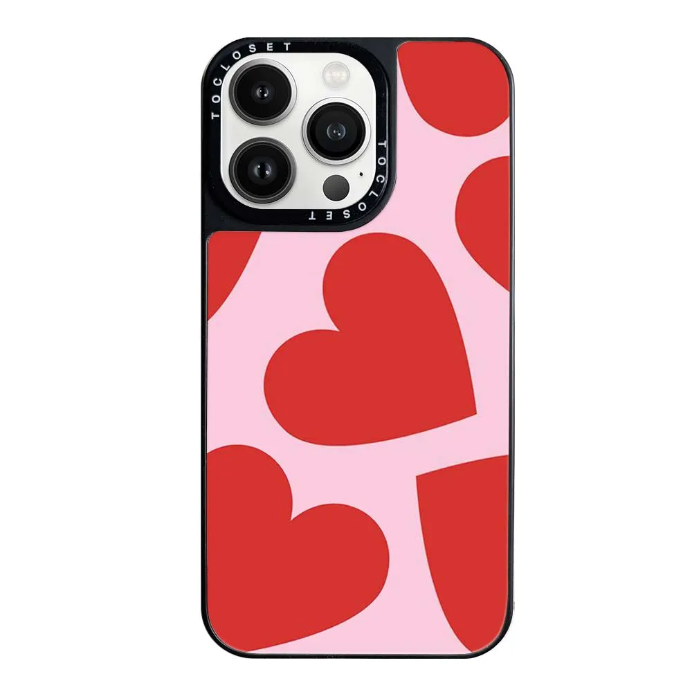 Bold Hearts Designer iPhone 15 Pro Max Case Cover