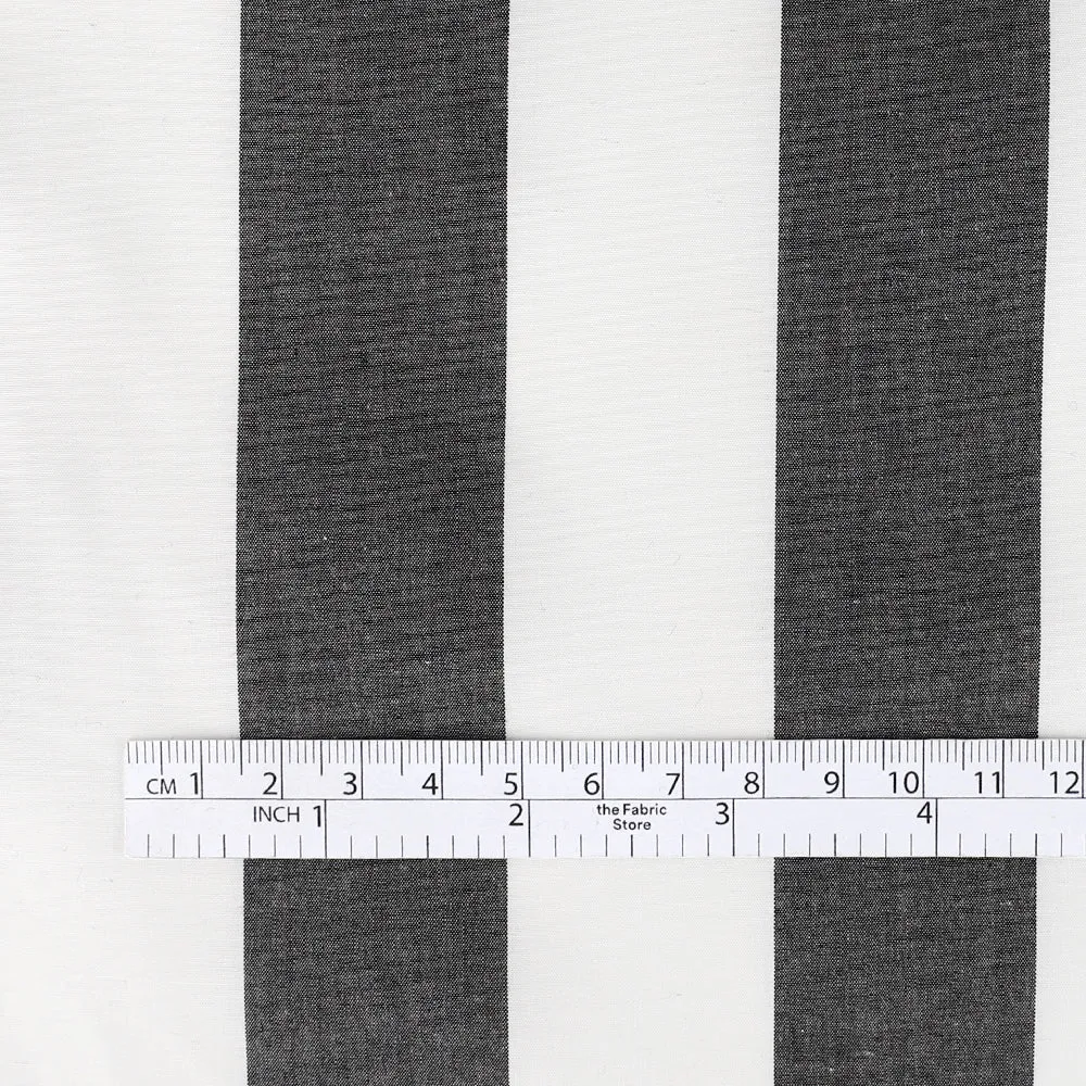 Bold Stripe Cotton / Nylon - Black / White