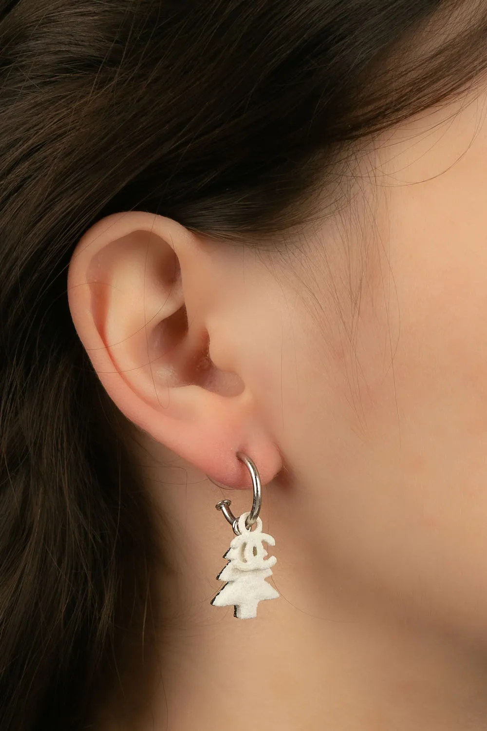 Boucles d'oreilles "neige" Chanel