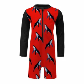 Boys Whale Pod Toddler Sunsuit