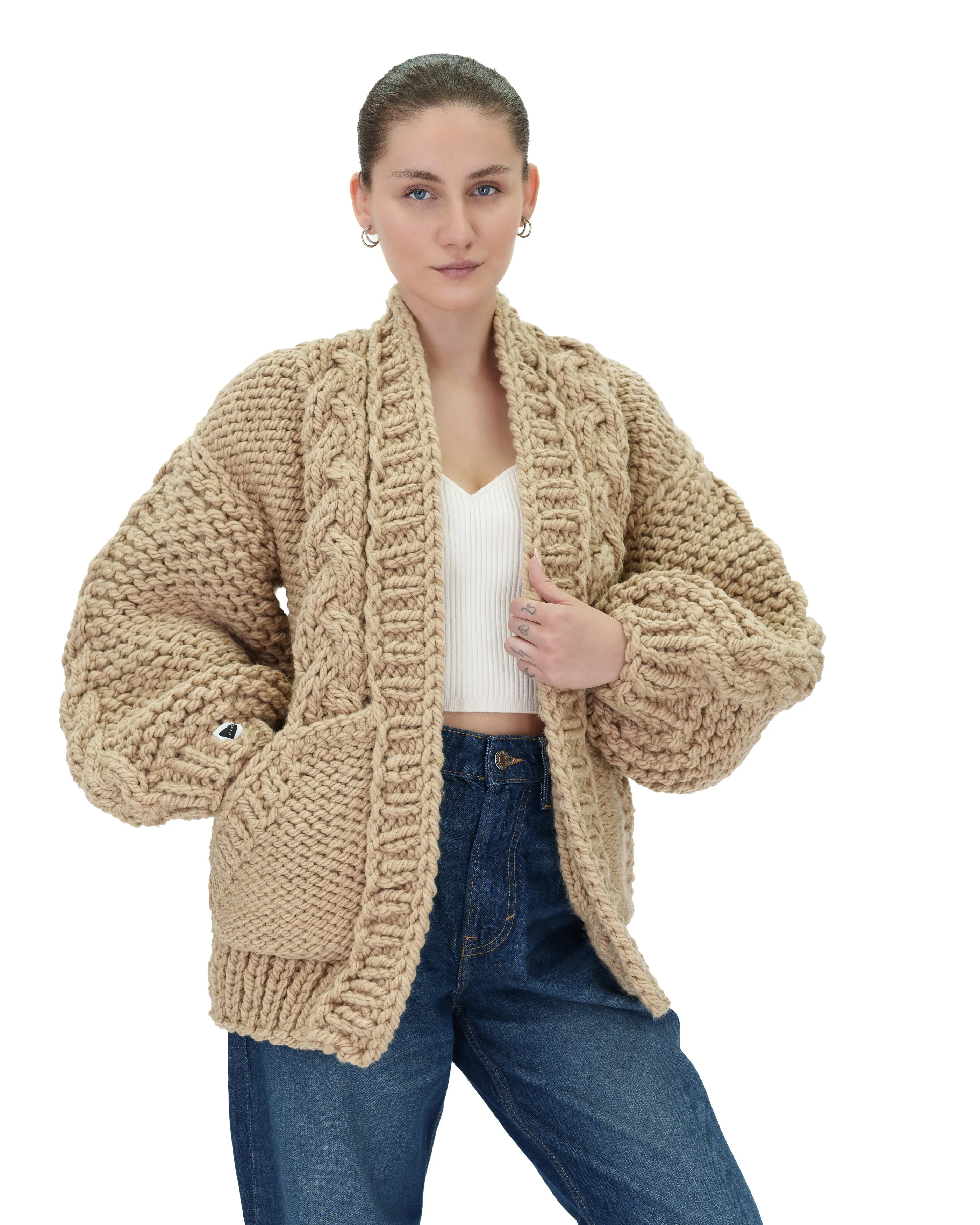 Braided Pocket Cardigan