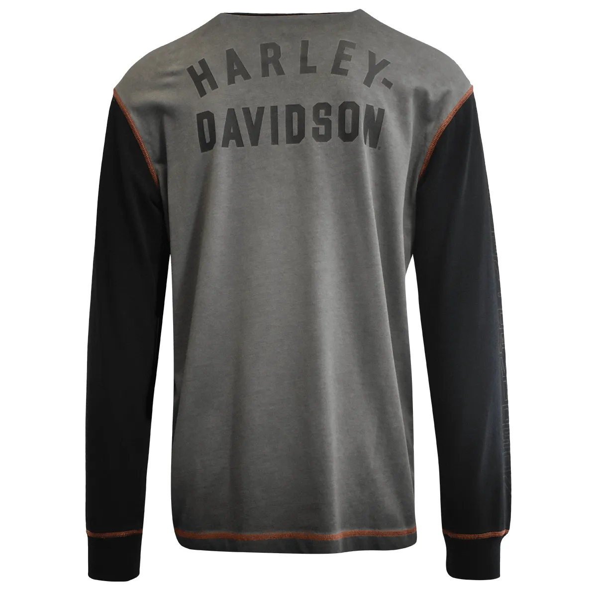 Branded  Men's T-Shirt 2-Toned Copperblock 3 Button Long Sleeve (S64)