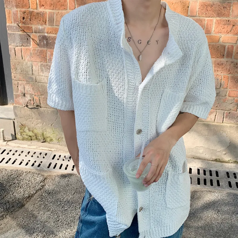 Breathable Knitted Cardigan Casual Shirt