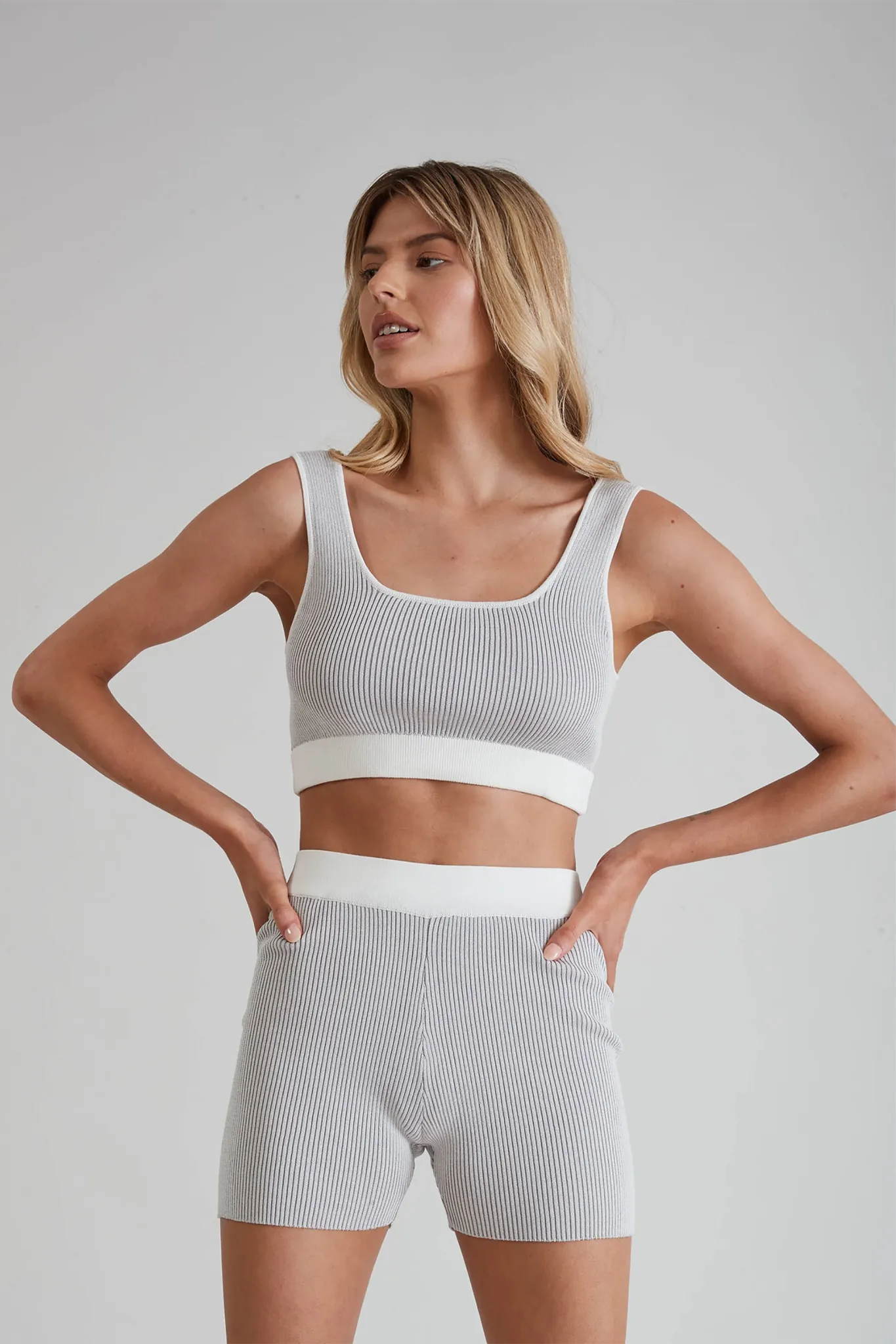 Breeze Rib Crop Top (Dove)