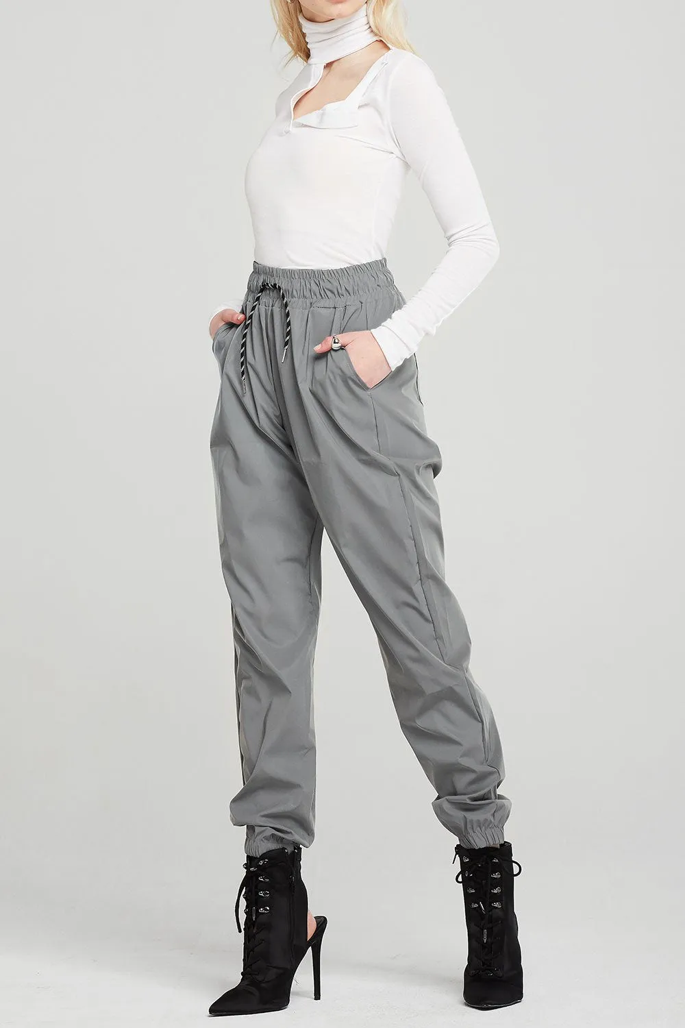 Brooke Silver Reflective Joggers