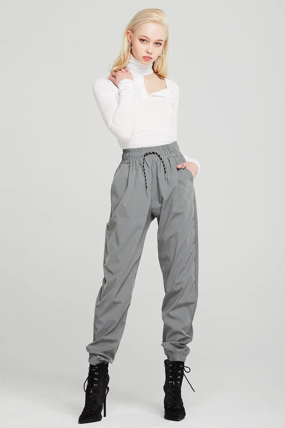 Brooke Silver Reflective Joggers