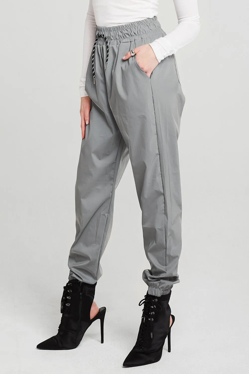 Brooke Silver Reflective Joggers