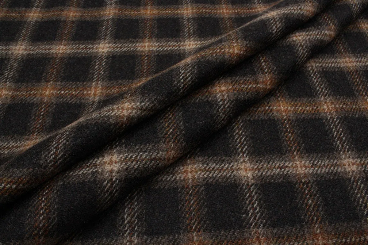 Brown Tartan Wool for Winter Garments