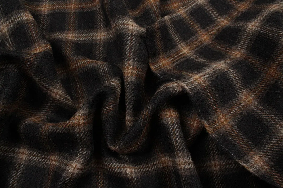 Brown Tartan Wool for Winter Garments