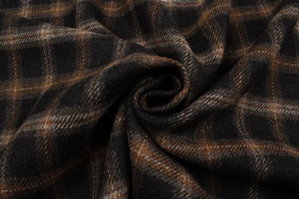 Brown Tartan Wool for Winter Garments